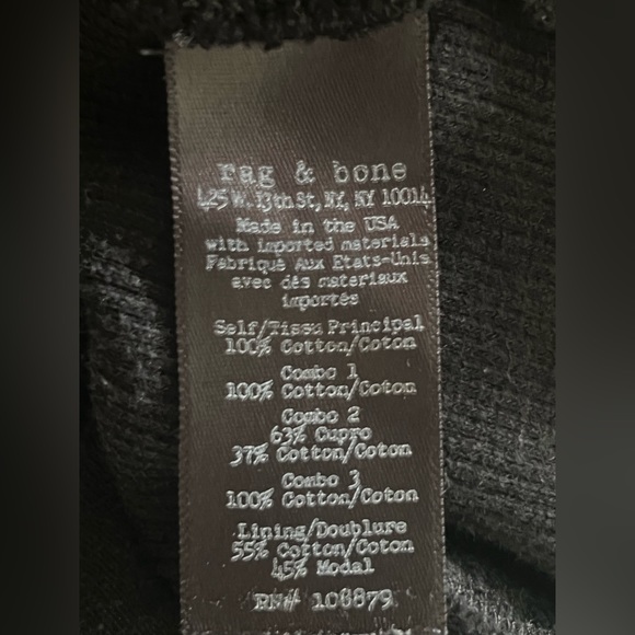 RAG & BONE Black Cotton Sweater - Picture 3 of 6